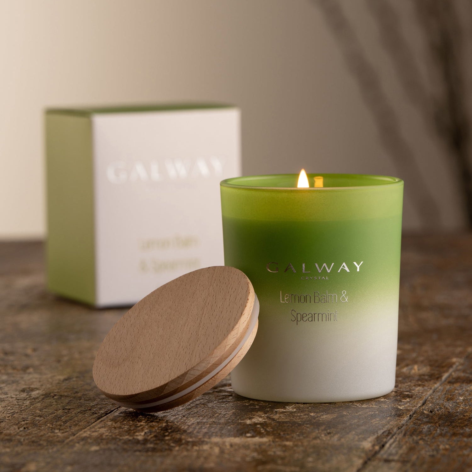 Lemon Balm & Spearmint Wooden Lid Jar Candle - Small