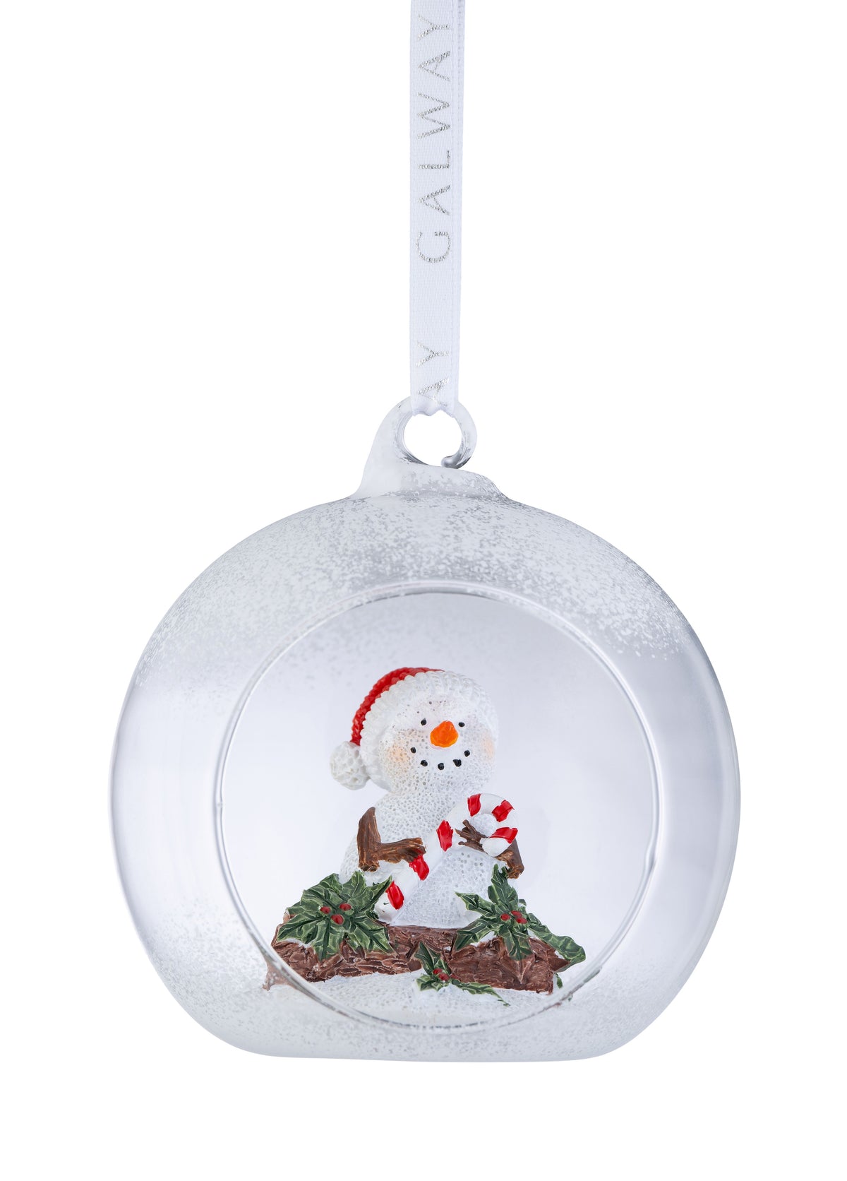 Candycane Snowman Hanging Bauble