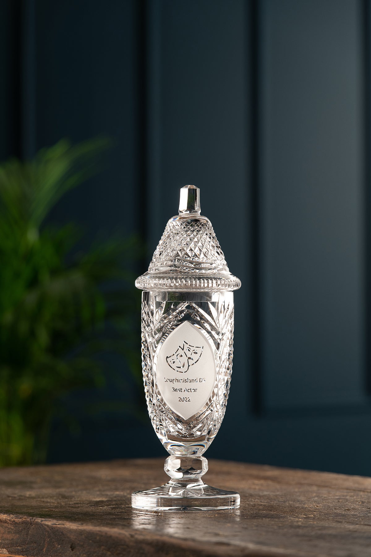 Engraved 13" Footed Sports Trophy & Lid