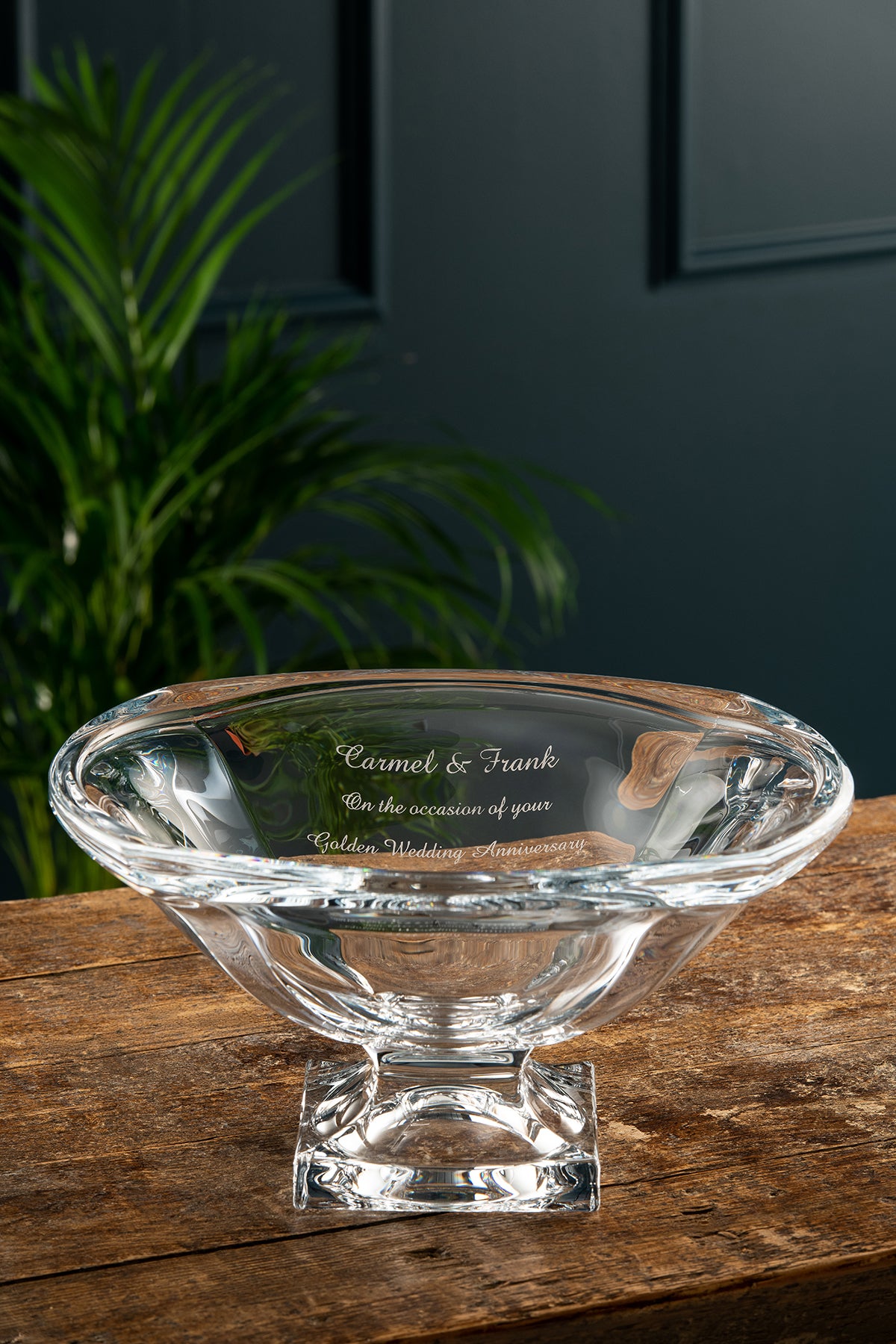 galway crystal Engraved Footed Masterpiece Bowl