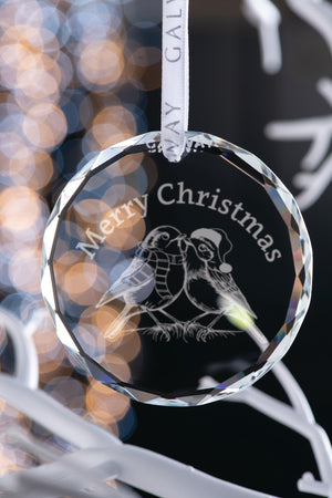 Robin Couple Round Hanging Ornament