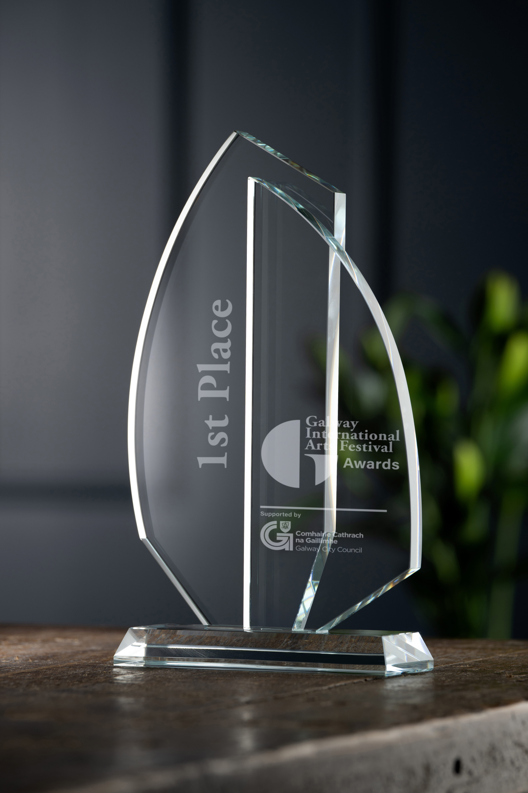Sail Crystal Trophy Engraved