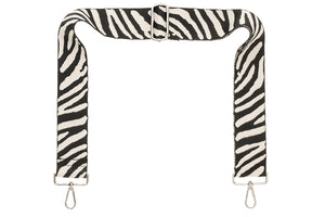 Black & White Zebra Camera Strap - Silver hardware