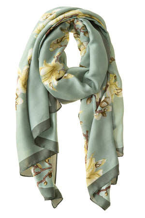 Sage & Apple Blossom Polyester Scarf