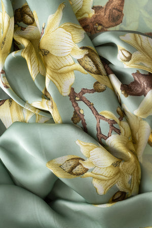 Sage & Apple Blossom Polyester Scarf