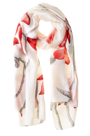 Red Lillies  Polyester Scarf
