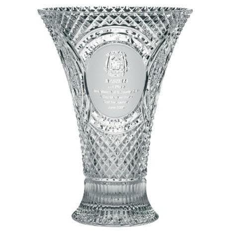 Engraved 14" Waisted Vase - Galway Irish Crystal