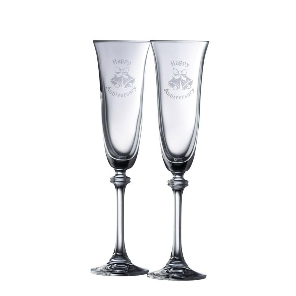 Happy Anniversary Liberty Flute Pair - Galway Irish Crystal