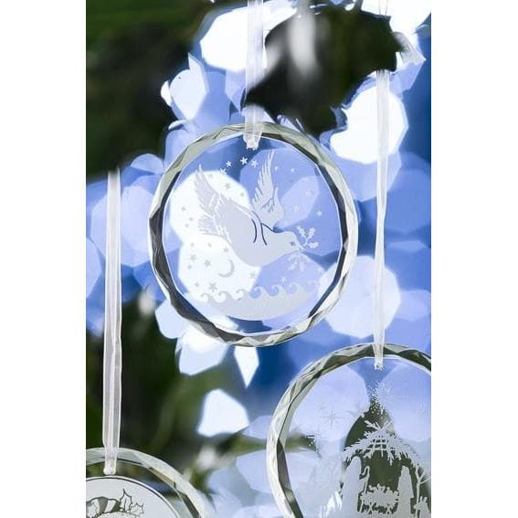 Dove Round Hanging Ornament - Galway Irish Crystal