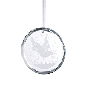 Dove Round Hanging Ornament - Galway Irish Crystal