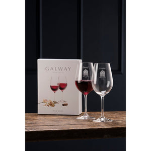 Engraved Elegance Red Glass Pair - Galway Irish Crystal