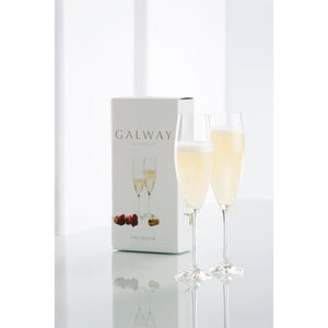 Engraved Elegance Prosecco Glass Pair - Galway Irish Crystal