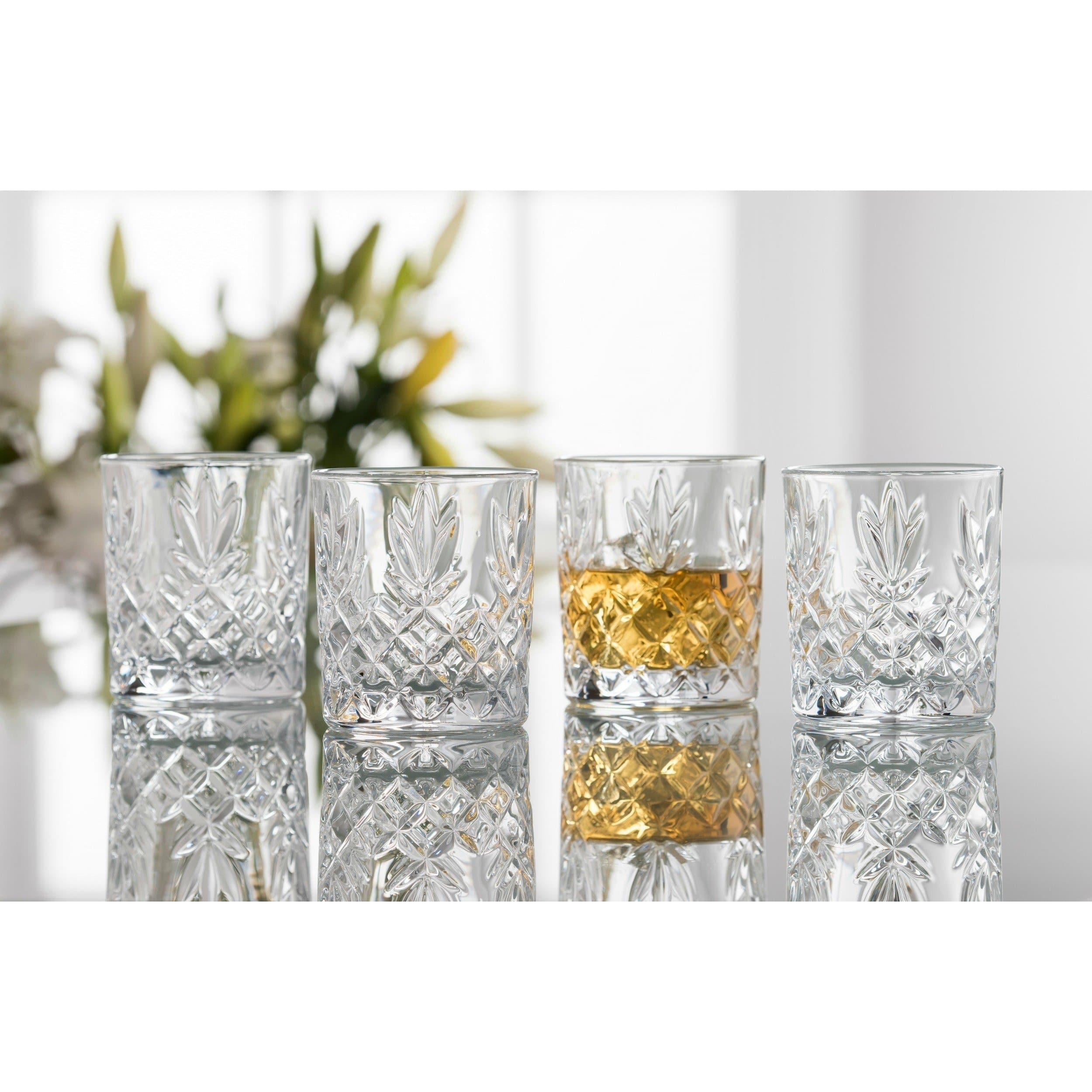 Dublin Cut Crystal Whiskey Glasses, Set of 4