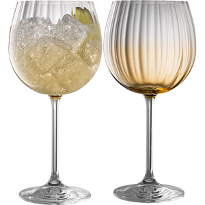 Erne Gin & Tonic Glass Pair Amber - Galway Irish Crystal