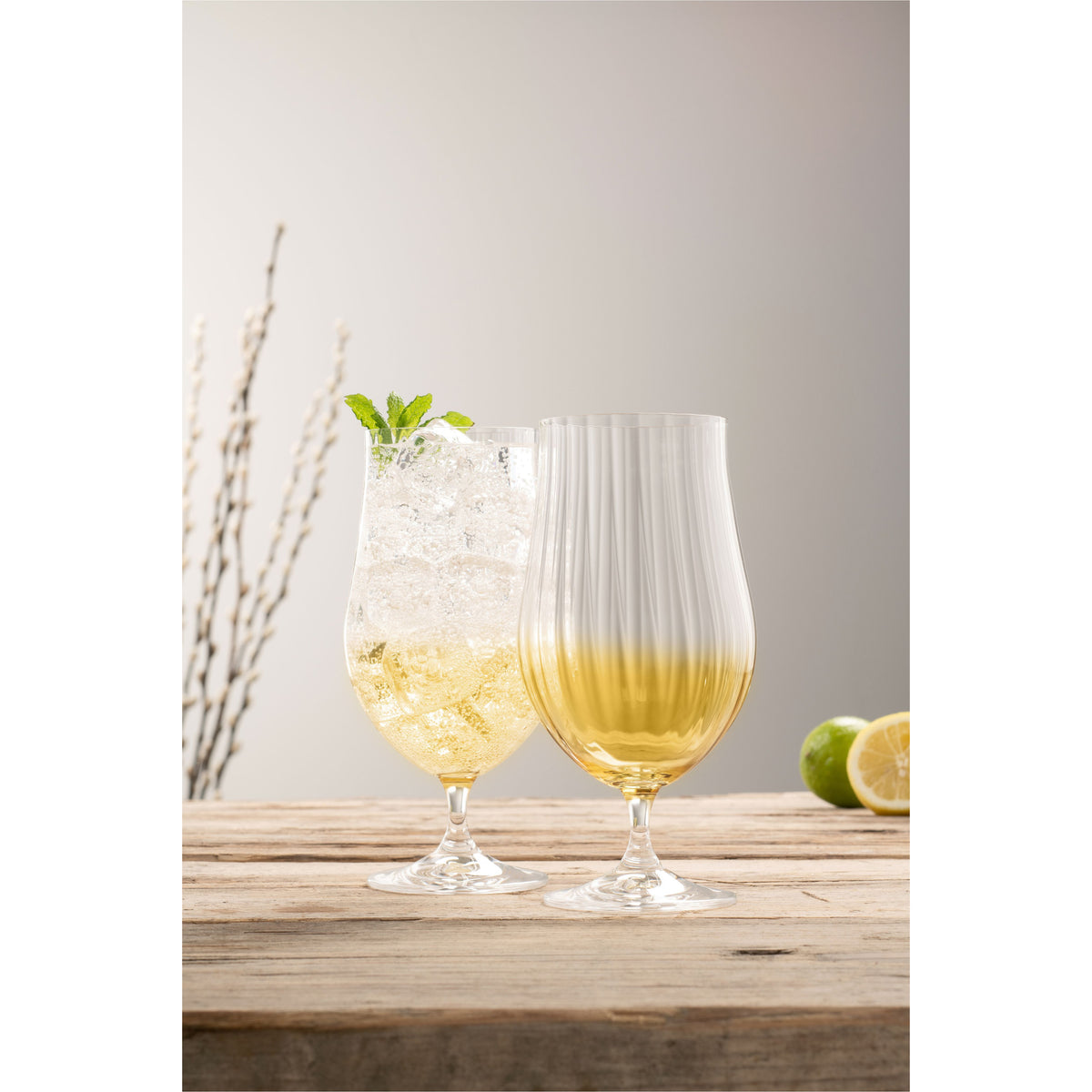 Erne Craft Beer/ Cocktail Glass Pair Amber - Galway Irish Crystal