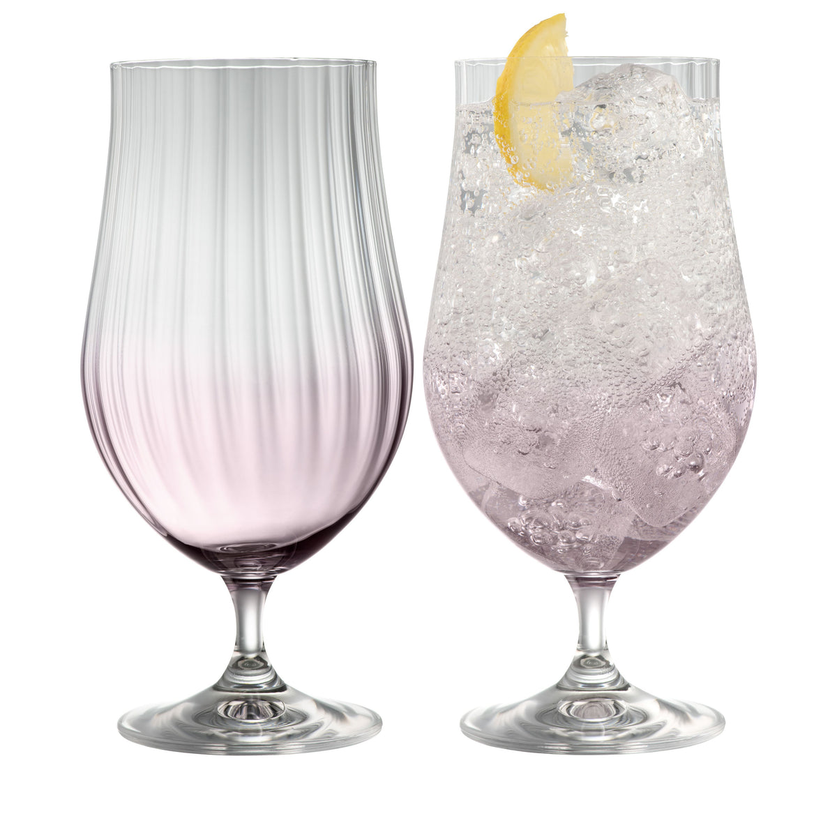 Erne Craft Beer/Cocktail Glass Pair Amethyst - Galway Irish Crystal