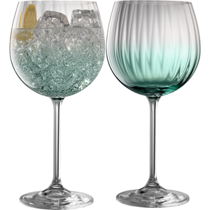 Erne Gin and Tonic Glass Pair Aqua - Galway Irish Crystal