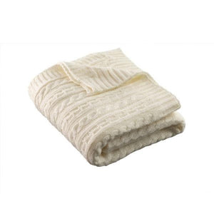 Aran Knit Throw -  Soft White - Galway Irish Crystal