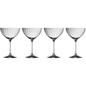 Erne Saucer Champagne Glass Set of 4 - Galway Irish Crystal