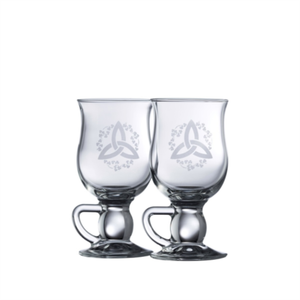 Trinity Knot Shamrock Latte Pair - Galway Irish Crystal