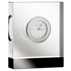 Deco Rectangular Clock 4.5" Engraved - Galway Irish Crystal