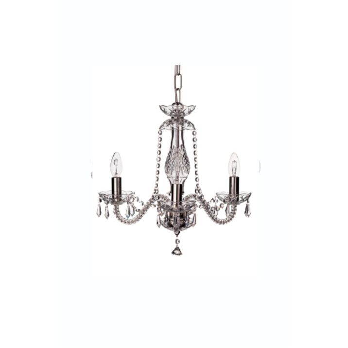 Leenane 3 Arm Chandelier IRE/UK Fitting - Galway Irish Crystal