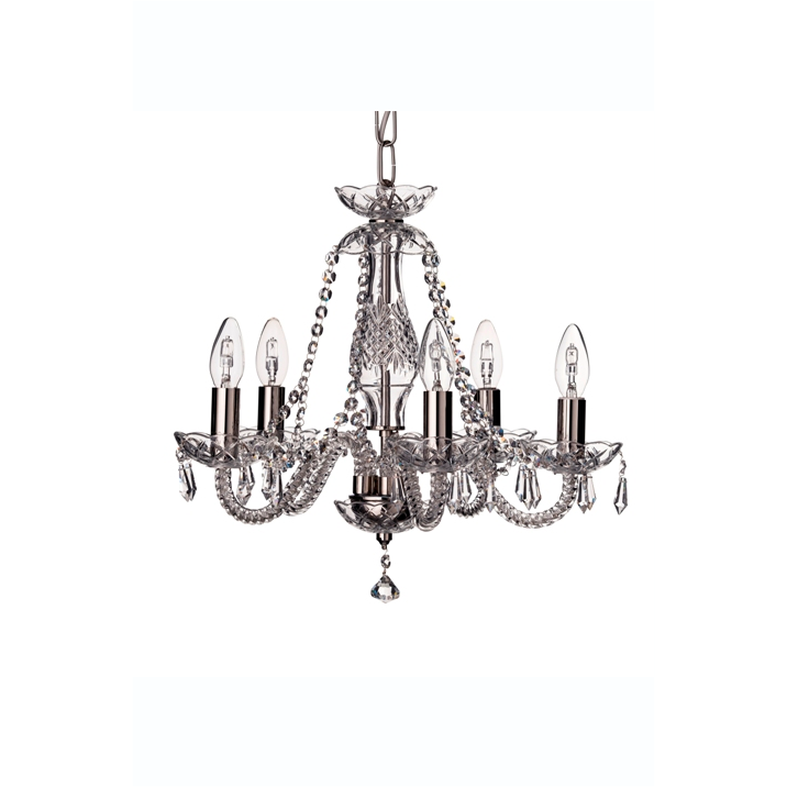 Leenane 5 Arm Chandelier IRE/UK Fitting - Galway Irish Crystal
