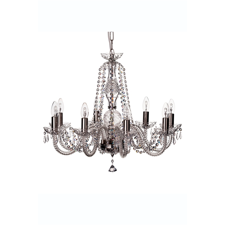 Leenane 8 Arm Chandelier IRE/UK Fitting - Galway Irish Crystal