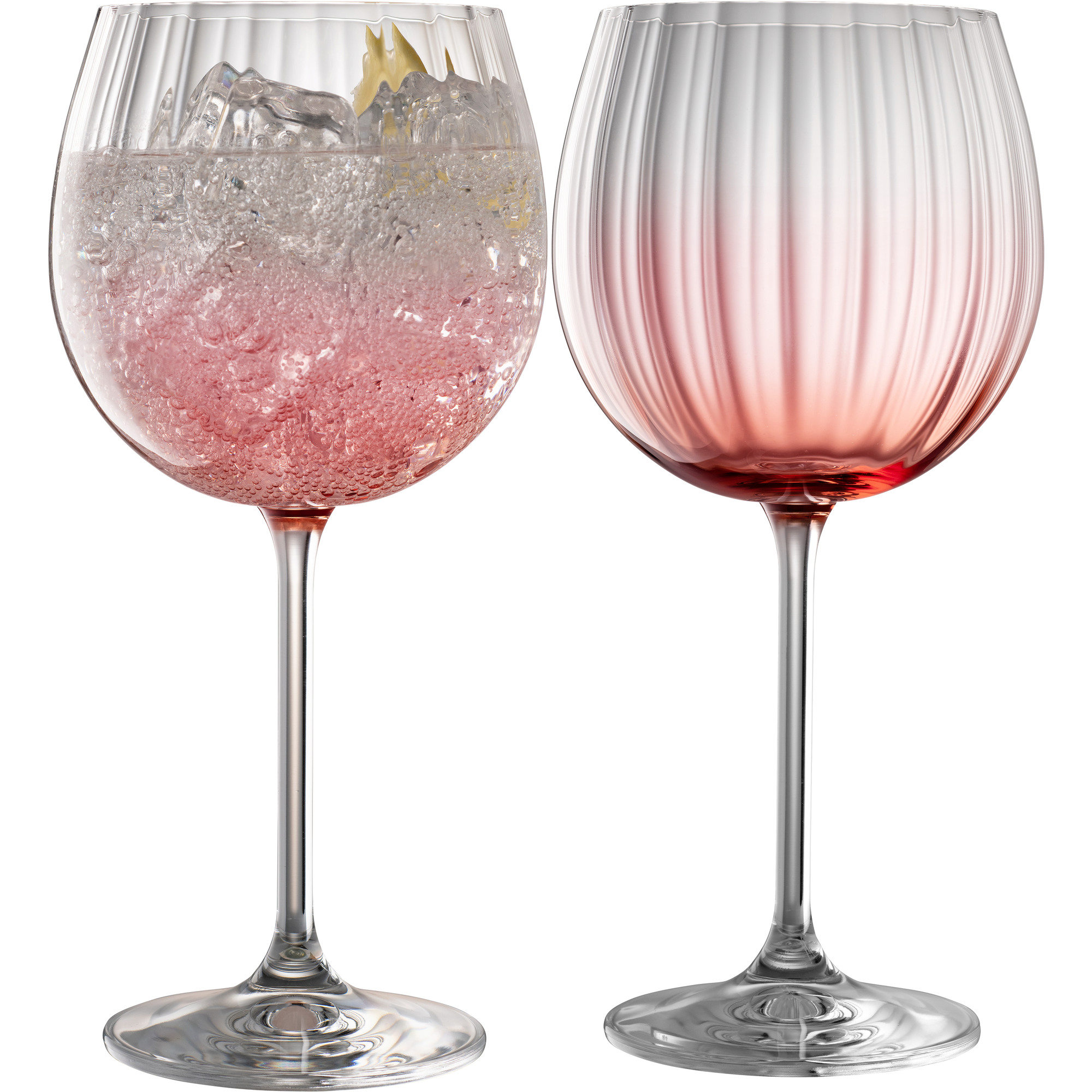 Erne Gin and Tonic Glass Pair Blush - Galway Irish Crystal