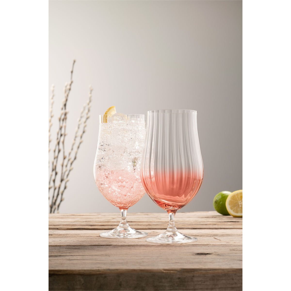 Erne Craft Beer/Cocktail Glass Pair Blush - Galway Irish Crystal