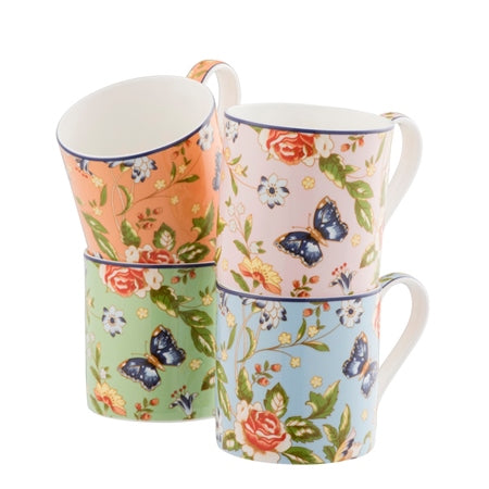 AYNSLEY COTTAGE GARDEN WINDSOR MUGS SET Galway Crystal