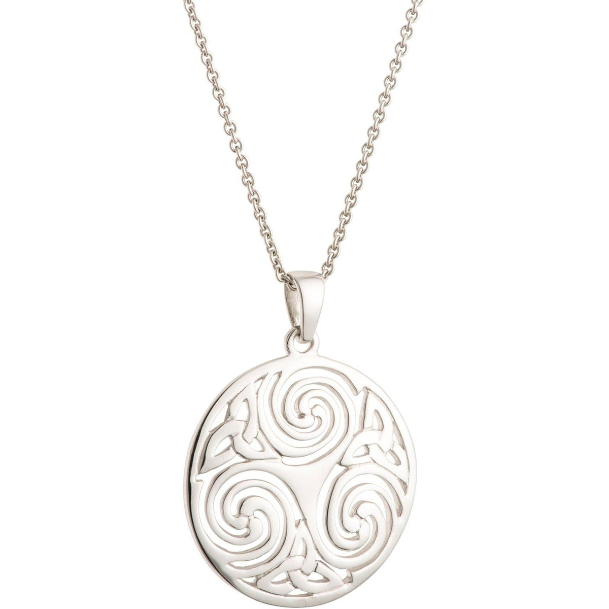Celtic Swirl Sterling Silver Pendant - Galway Irish Crystal