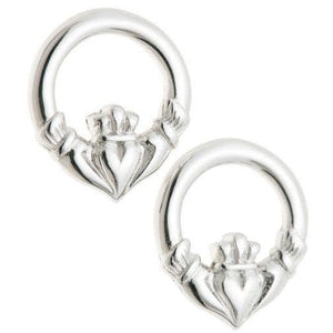 Claddagh Sterling Silver Earrings - Galway Irish Crystal