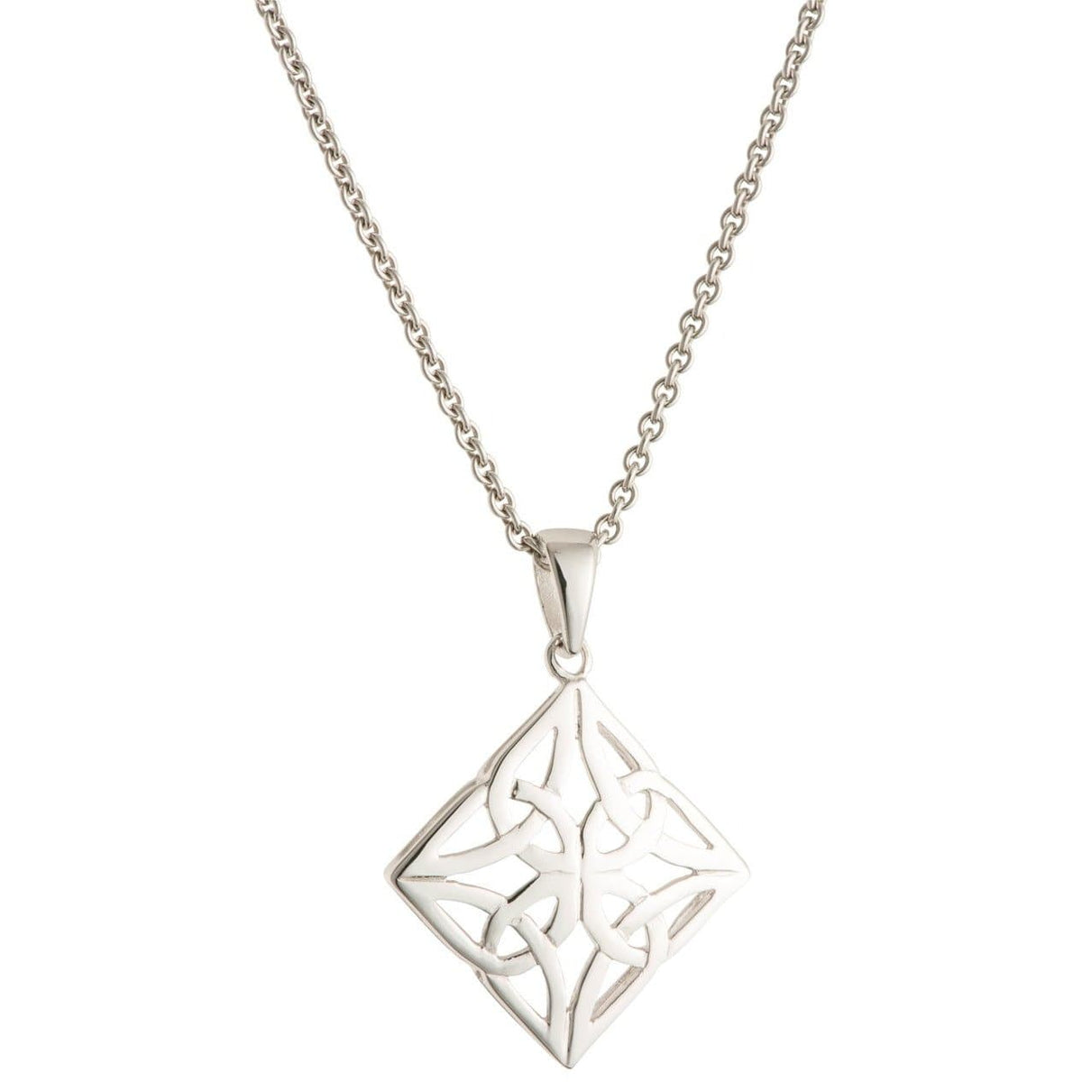 Celtic Knot Sterling Silver Pendant - Galway Irish Crystal