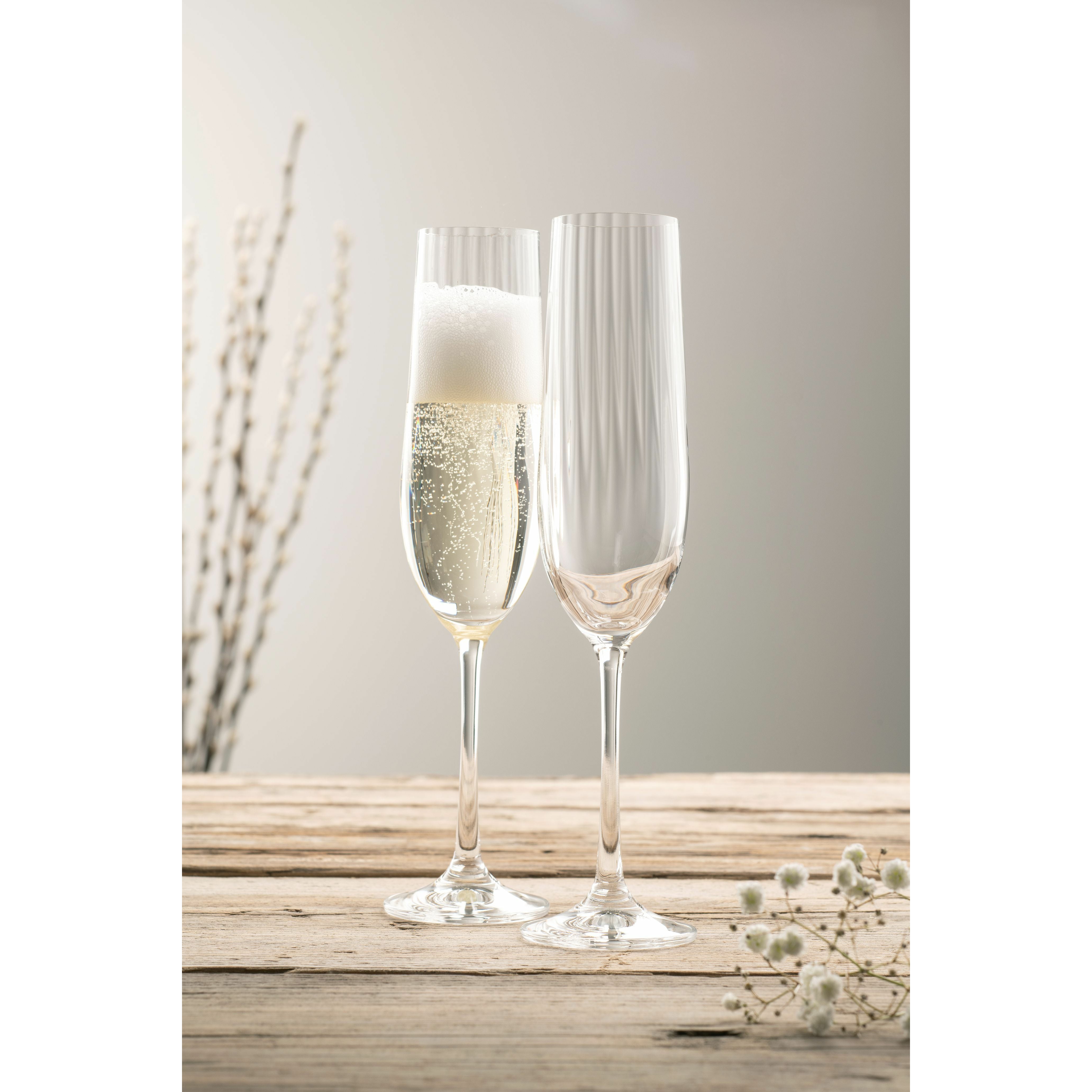 Galway Crystal Mystique Romance Flutes Pair