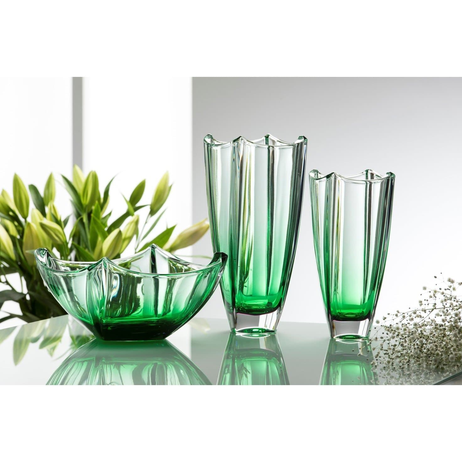 Emerald Dune 12" Square Vase - Galway Irish Crystal
