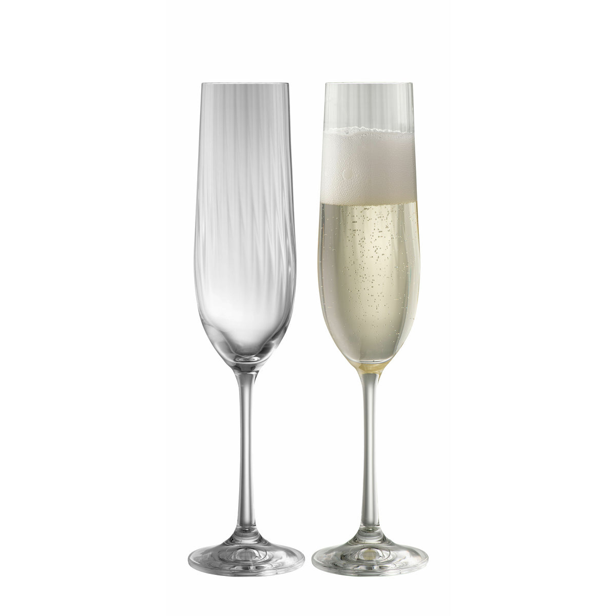 Erne Champagne Flute Glass Pair - Galway Irish Crystal