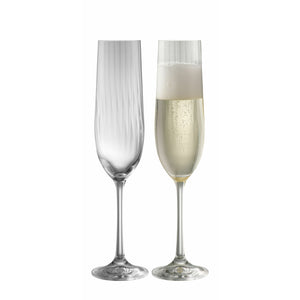Erne Champagne Flute Glass Pair - Galway Irish Crystal