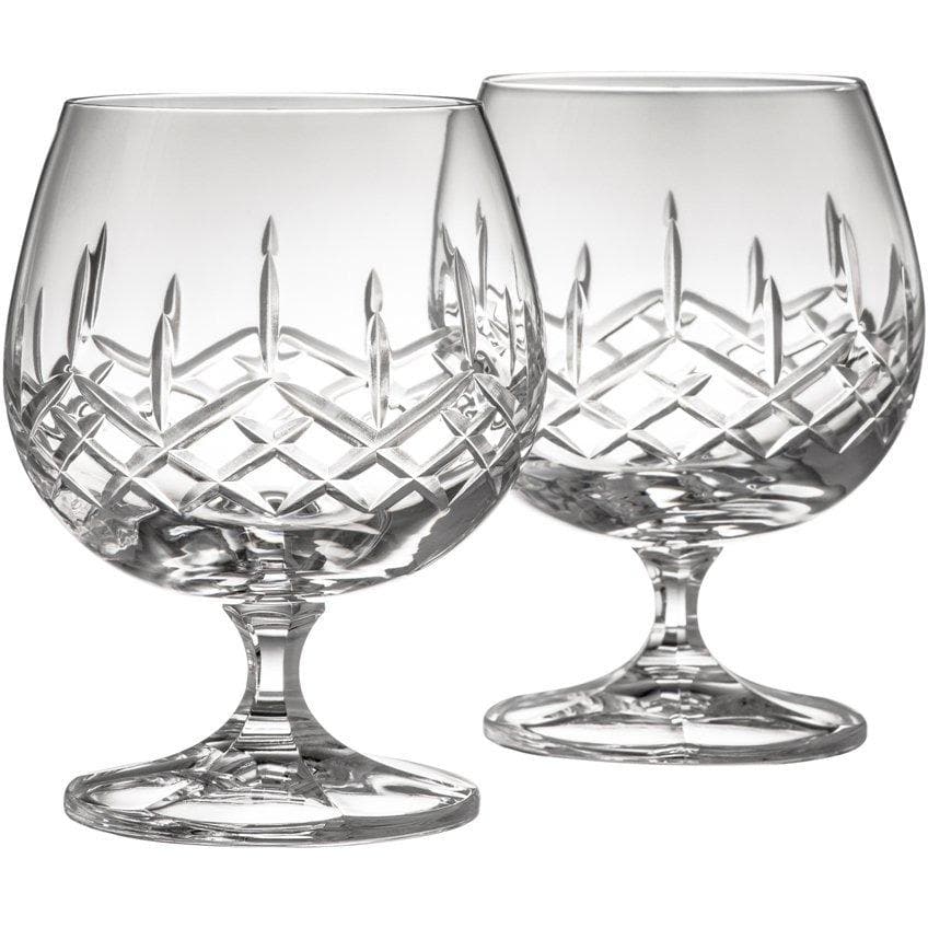 Engraved Longford Brandy Glass Pair - Galway Irish Crystal