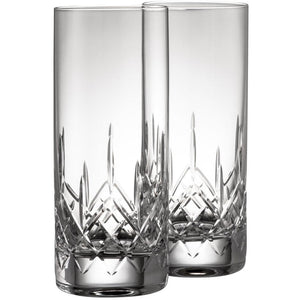 Engraved Longford Hiball Glass Pair - Galway Irish Crystal