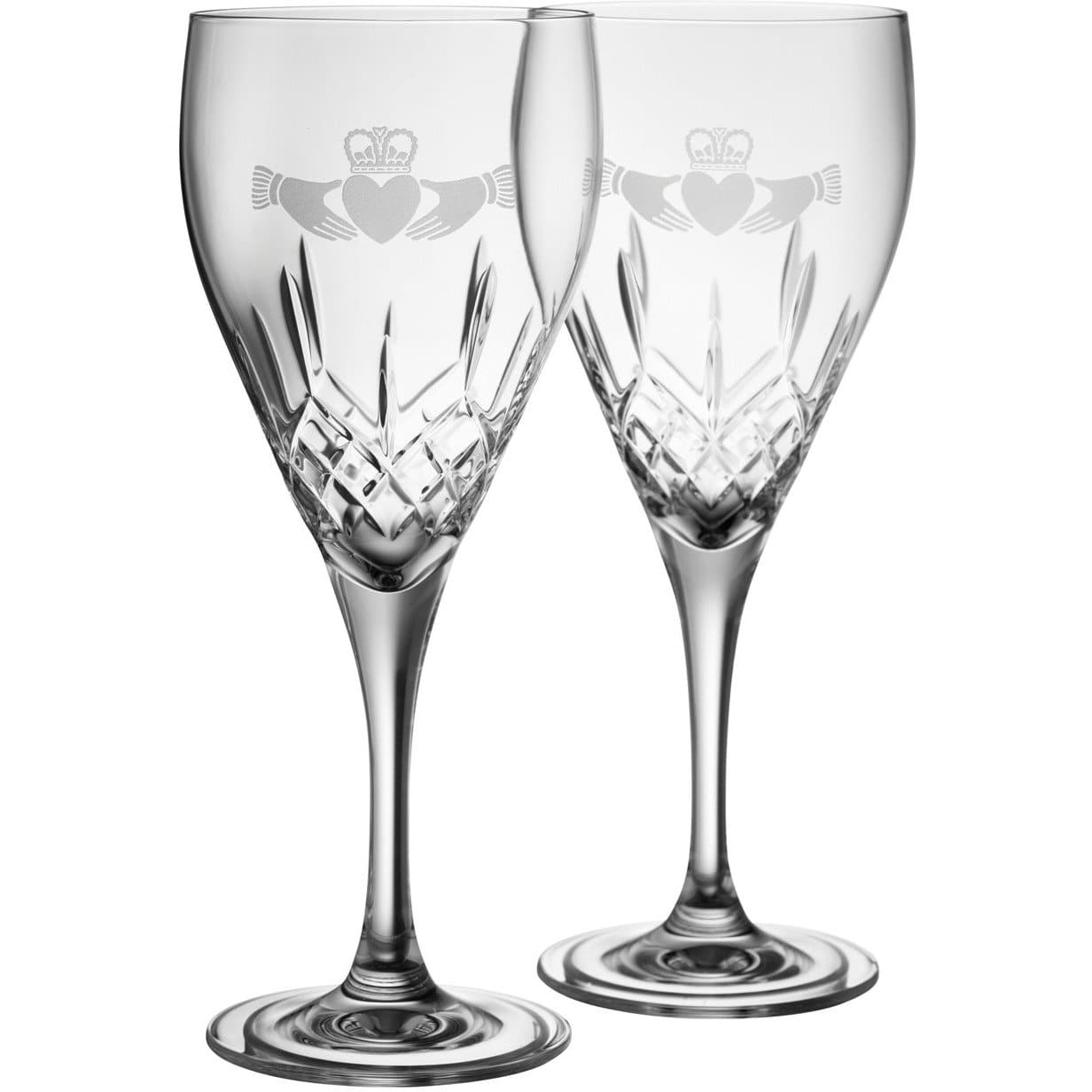 Claddagh Red Glass Pair - Galway Irish Crystal