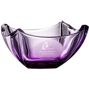 Engraved Amethyst Dune 10" Bowl - Galway Irish Crystal