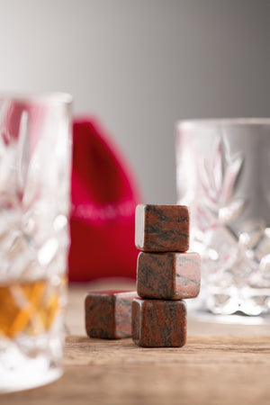 Cooling Stones Set of 4 - Polished Red Granite