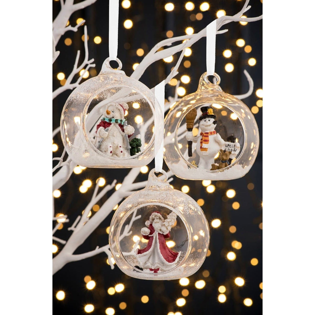 Skiing Snowman Hanging Ornament - Galway Irish Crystal