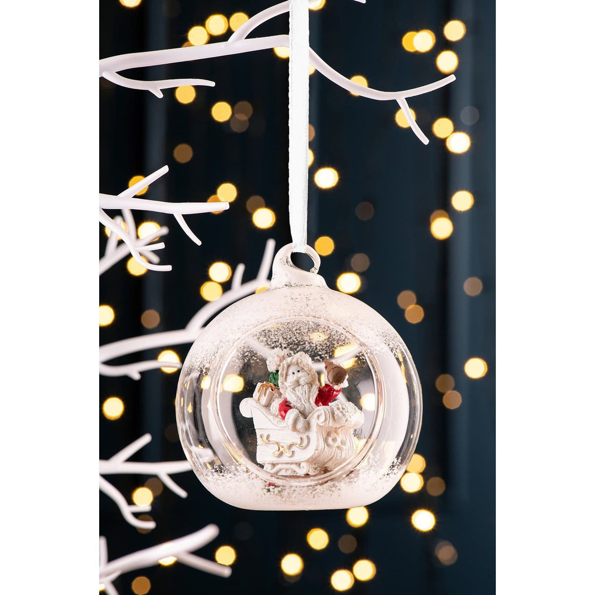 Santa's Sleigh Hanging Bauble - Galway Irish Crystal