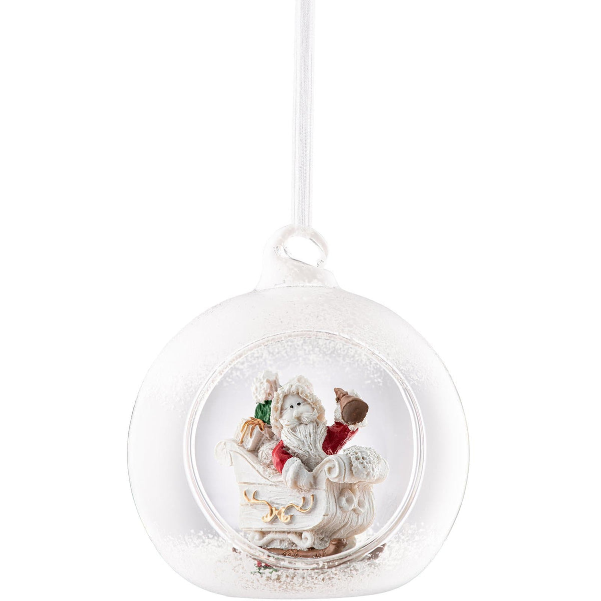 Santa's Sleigh Hanging Bauble - Galway Irish Crystal