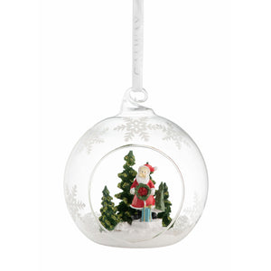 Santa & Tree Hanging Bauble - Galway Irish Crystal