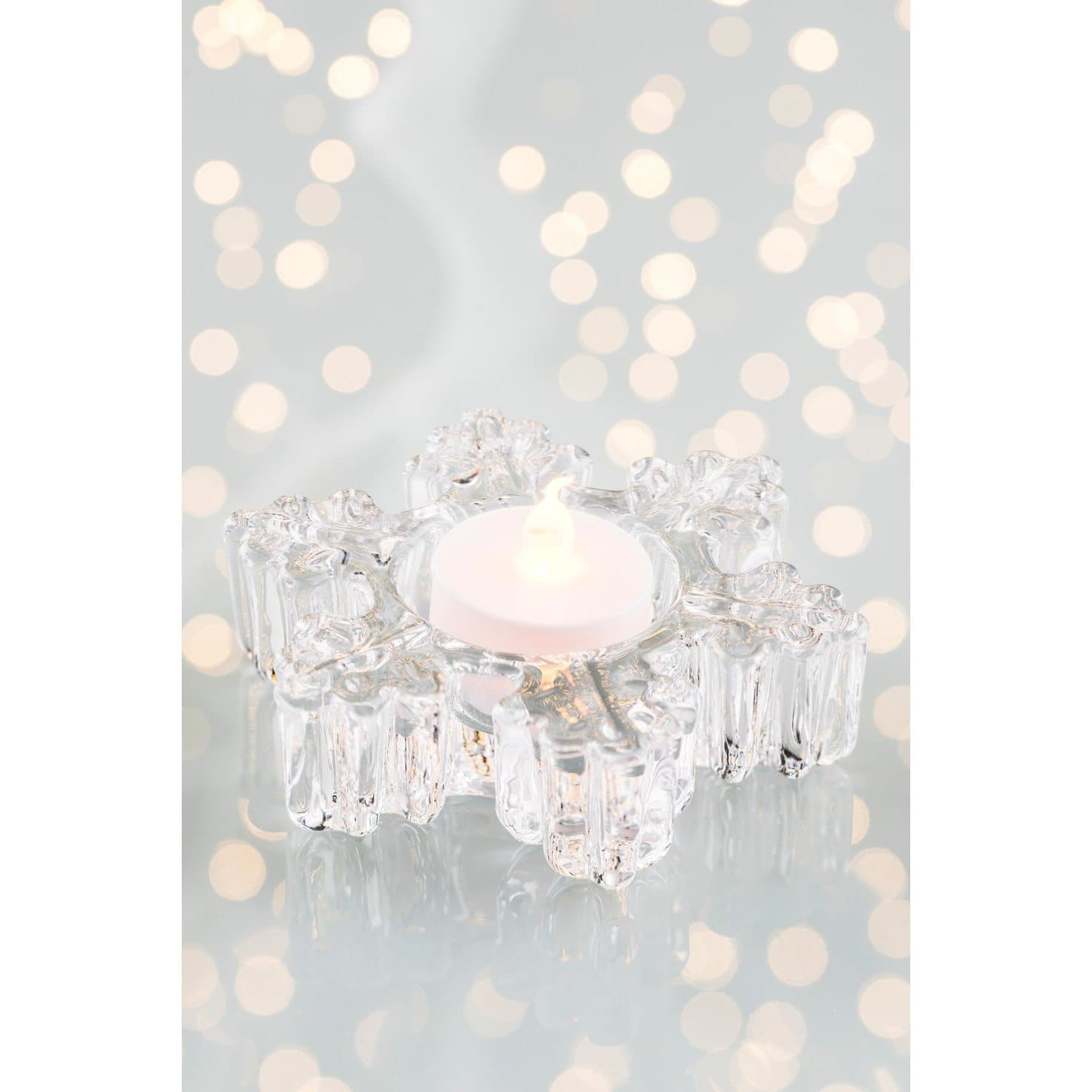 Snowflake Votive (LED Tealight) - Galway Irish Crystal
