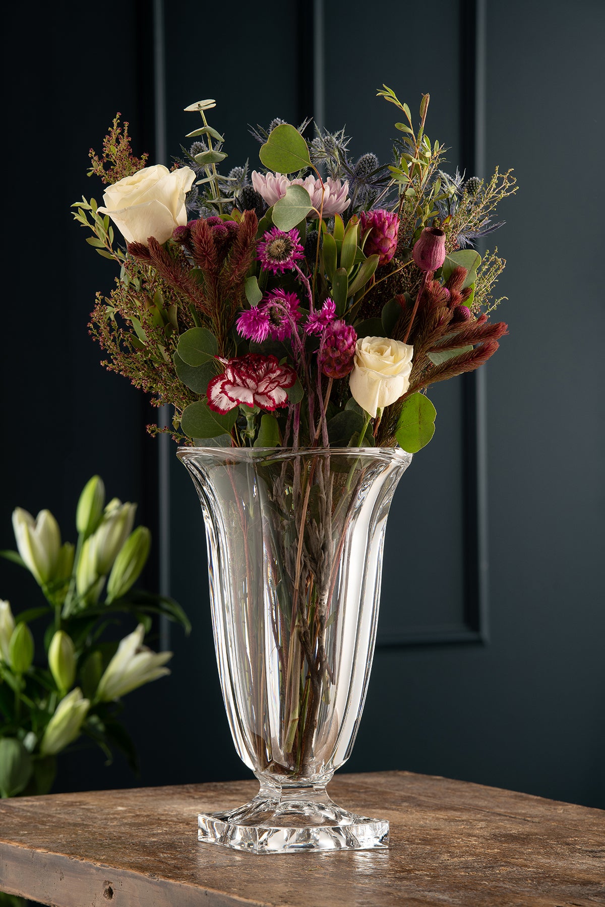 Engraved Large Footed Masterpiece Vase