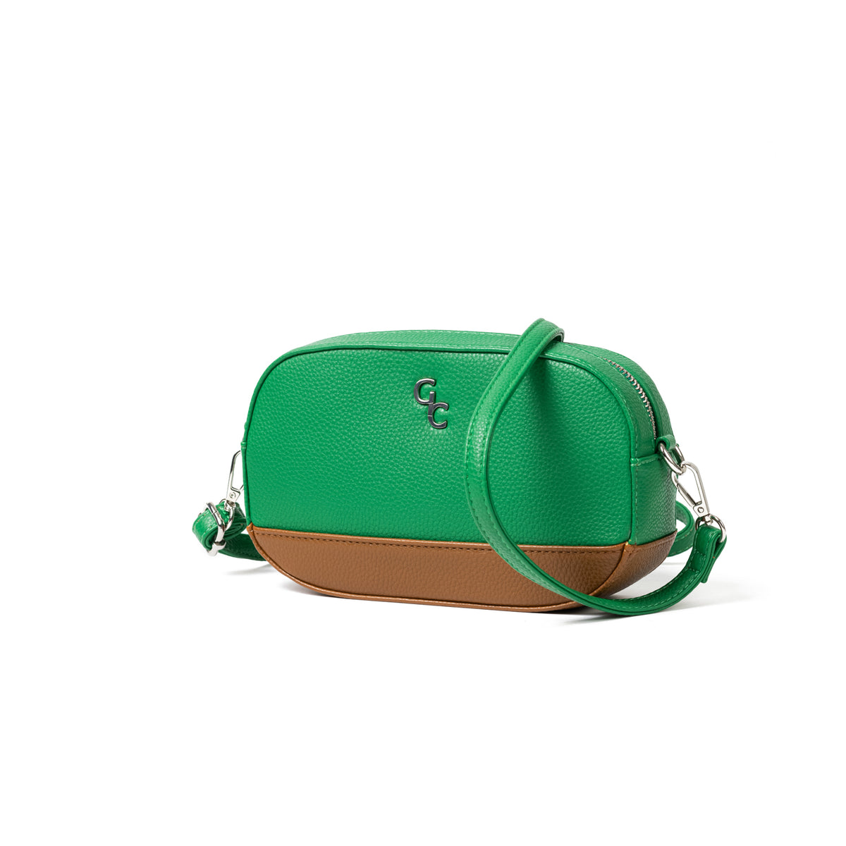 Two Tone Cross Body Bag - Green & Tan - Galway Irish Crystal